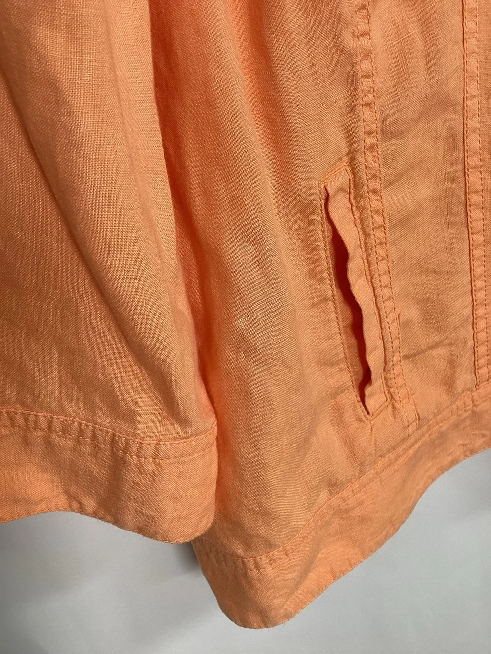 CHICO’S Cantaloupe Linen Trucker Jacket Size 2